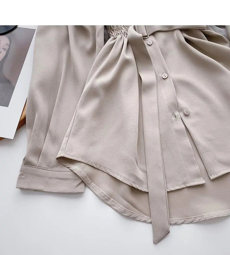 Chemise Alia –Mi-Longue Élégante avec Ceinture et Taille Élastique