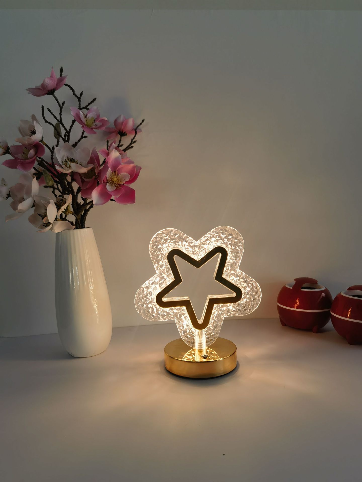 Lampe de Table LED Étoile & Lune Rechargeable – Design Luxe pour le Ramadan ou l'Aïd
