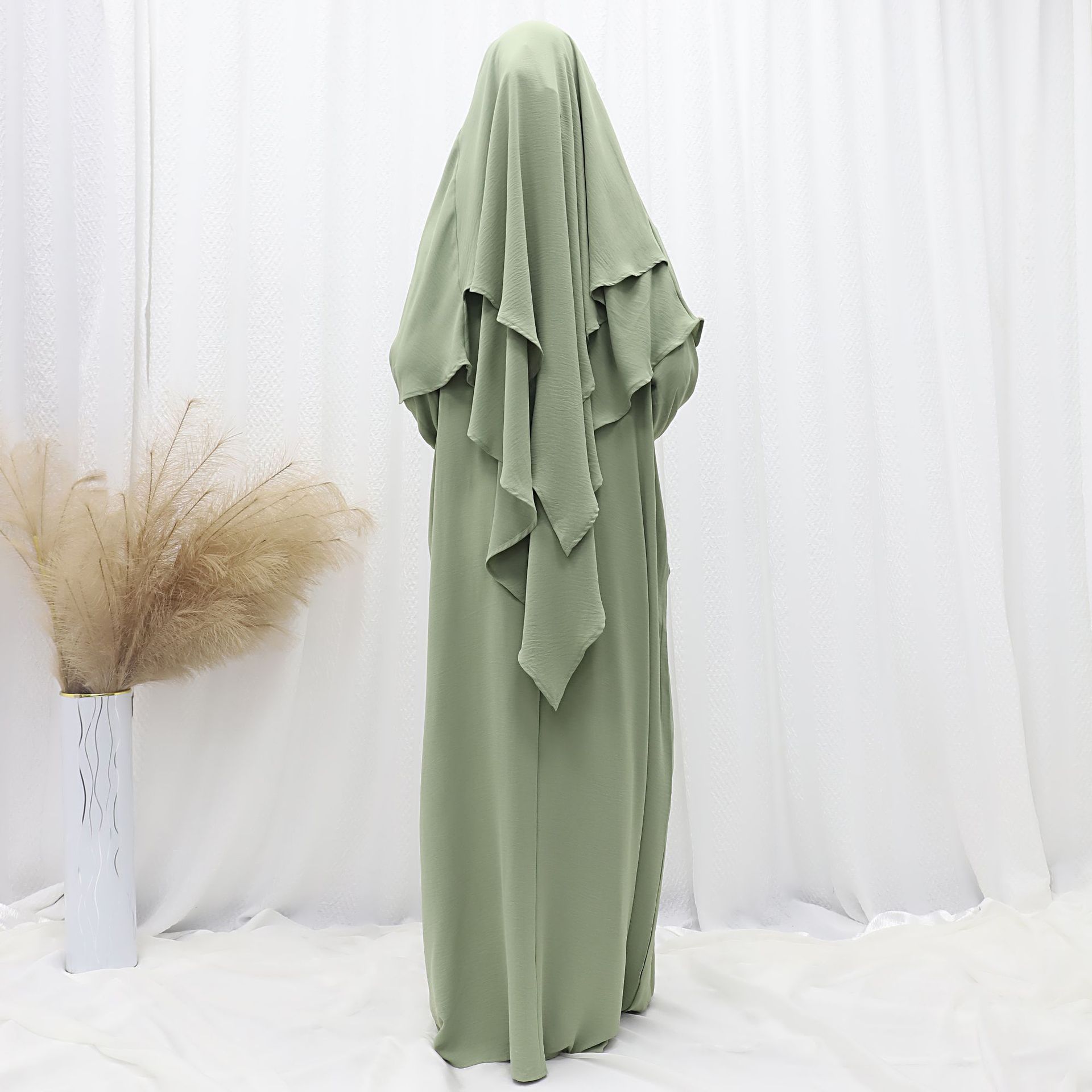 Ensemble de Prière Femme 2 Pièces – Abaya Longue & Khimar Intégré, Coupe Ample Modeste