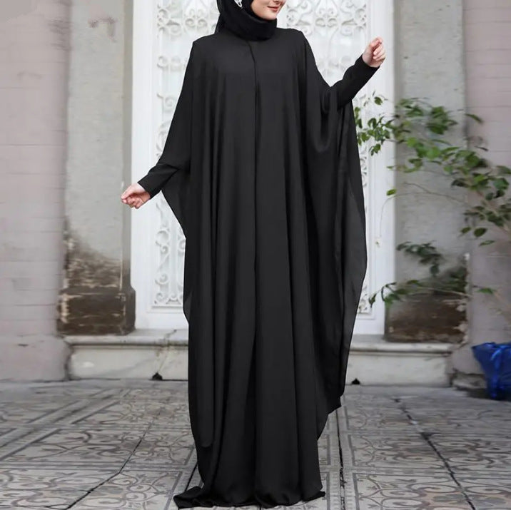 Abaya Zanzea | Robe Fluide, 2 pièces En Mousseline Avec Manche Longue - élégante spéciale Ramadan & Aïd