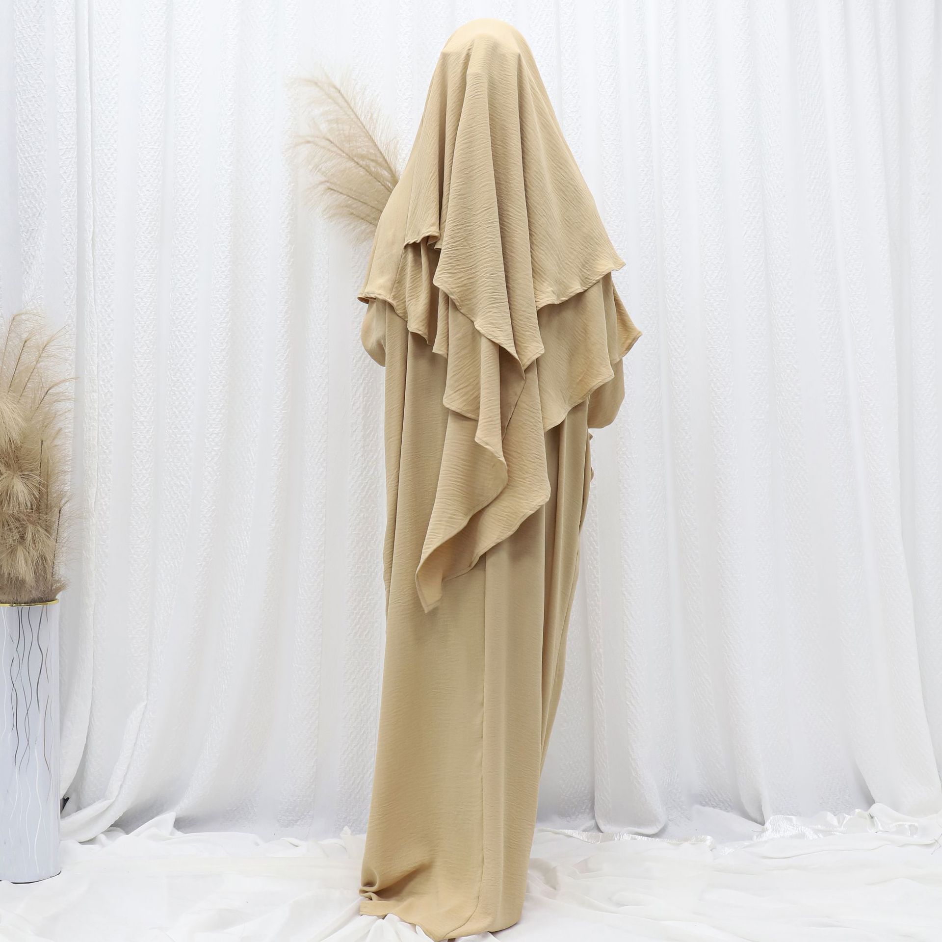 Ensemble de Prière Femme 2 Pièces – Abaya Longue & Khimar Intégré, Coupe Ample Modeste