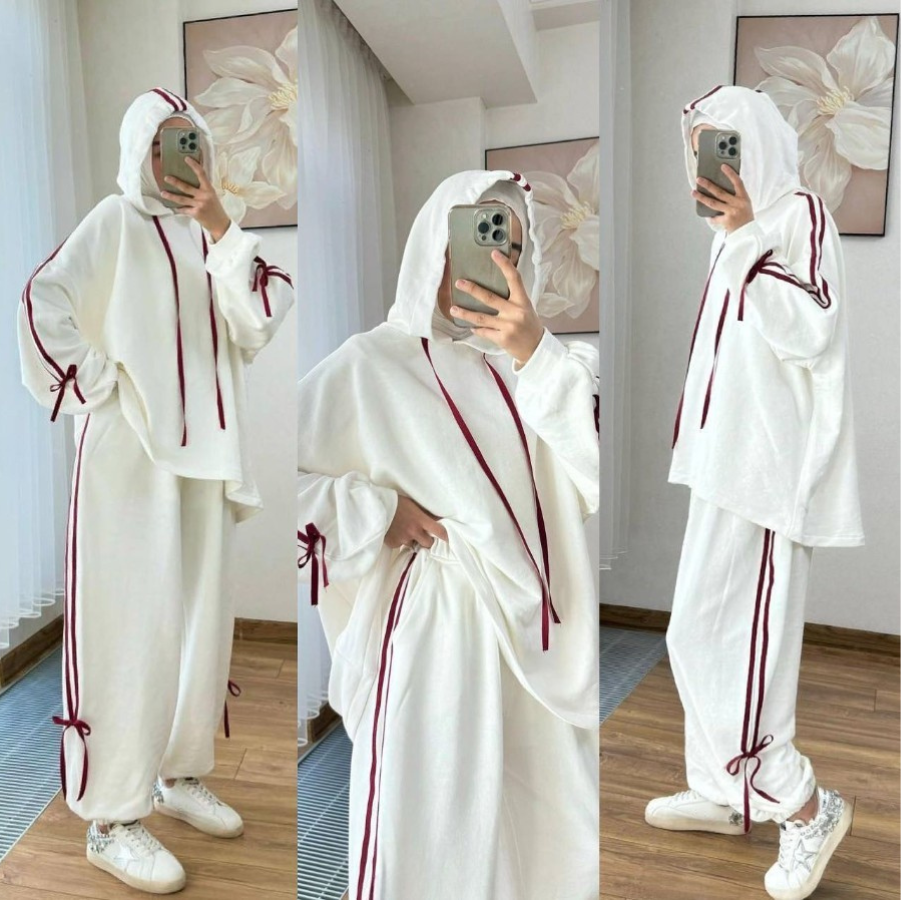 Ensemble de sport Lina | Survêtement Femme Wide Leg & Sweat à Capuche