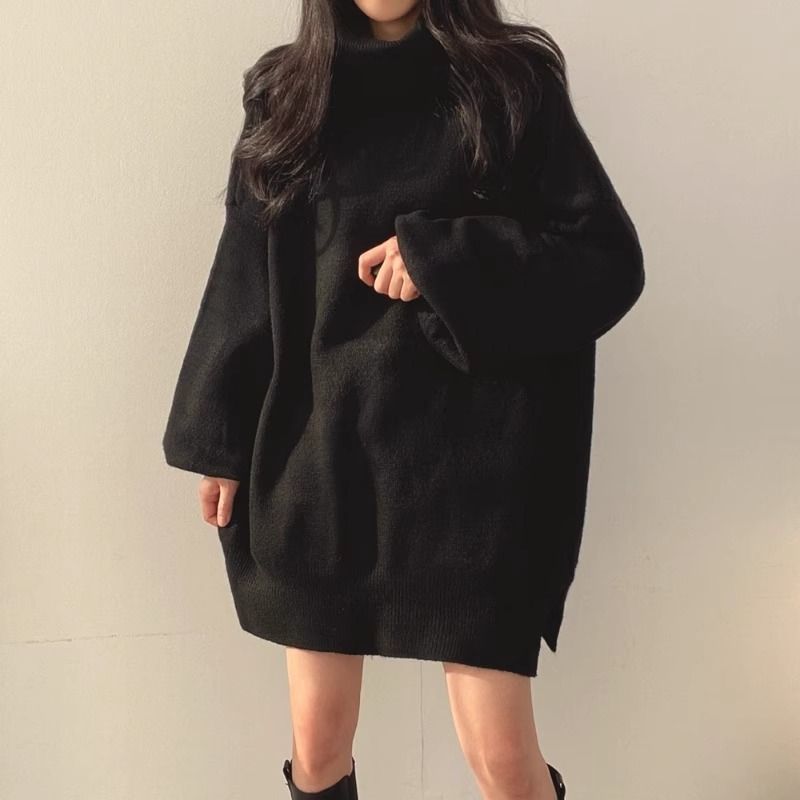 Pull Oversize Samira – Col Roulé Chaud et Élégant en Maille Douce