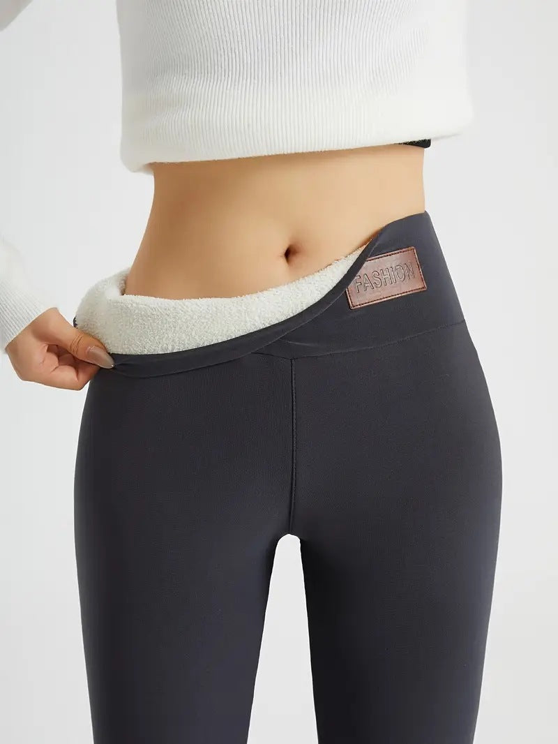 Legging d’Hiver Femme Doublé Polaire – Taille Haute Thermique