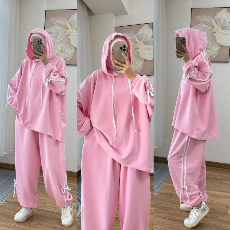 Ensemble de sport Lina | Survêtement Femme Wide Leg & Sweat à Capuche