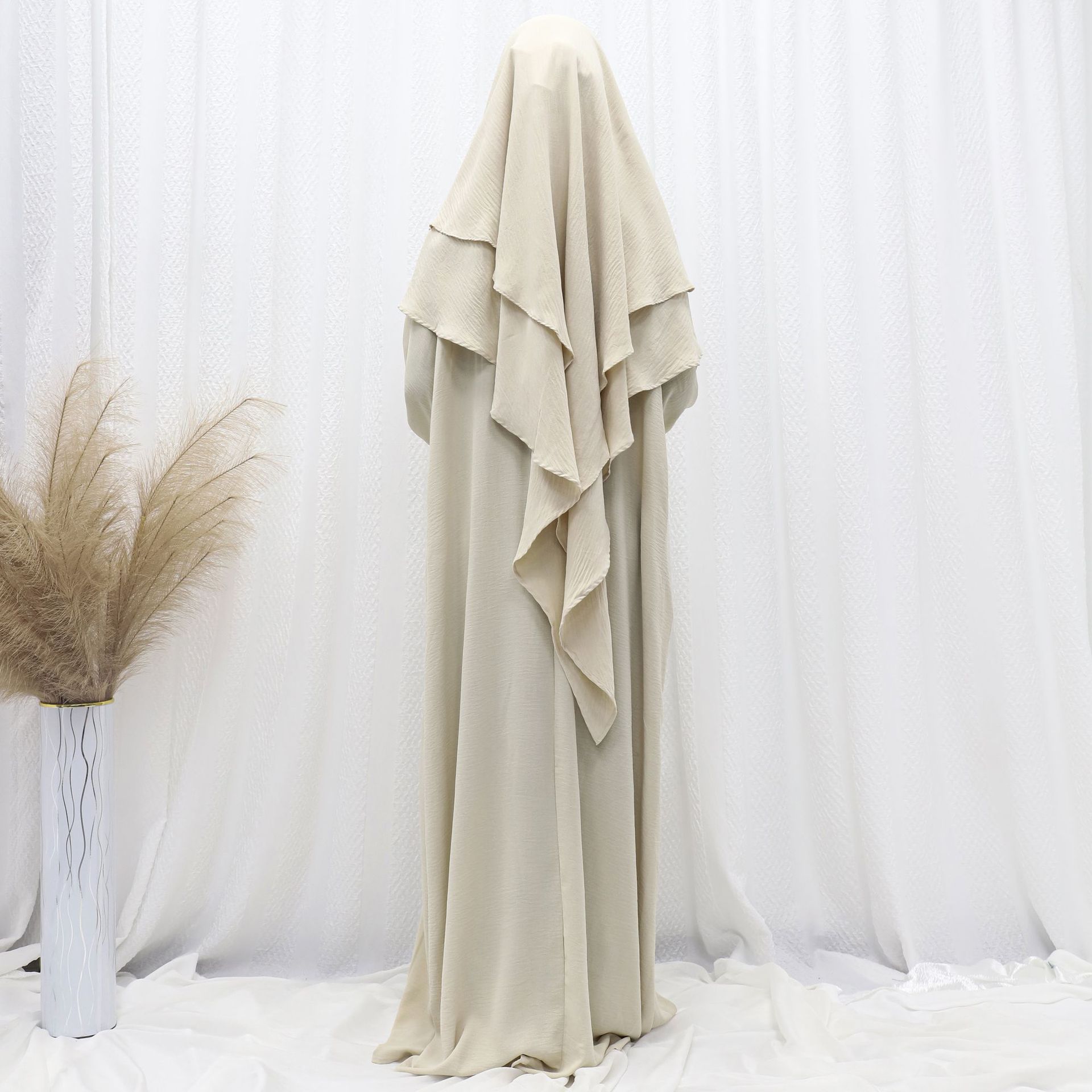 Ensemble de Prière Femme 2 Pièces – Abaya Longue & Khimar Intégré, Coupe Ample Modeste