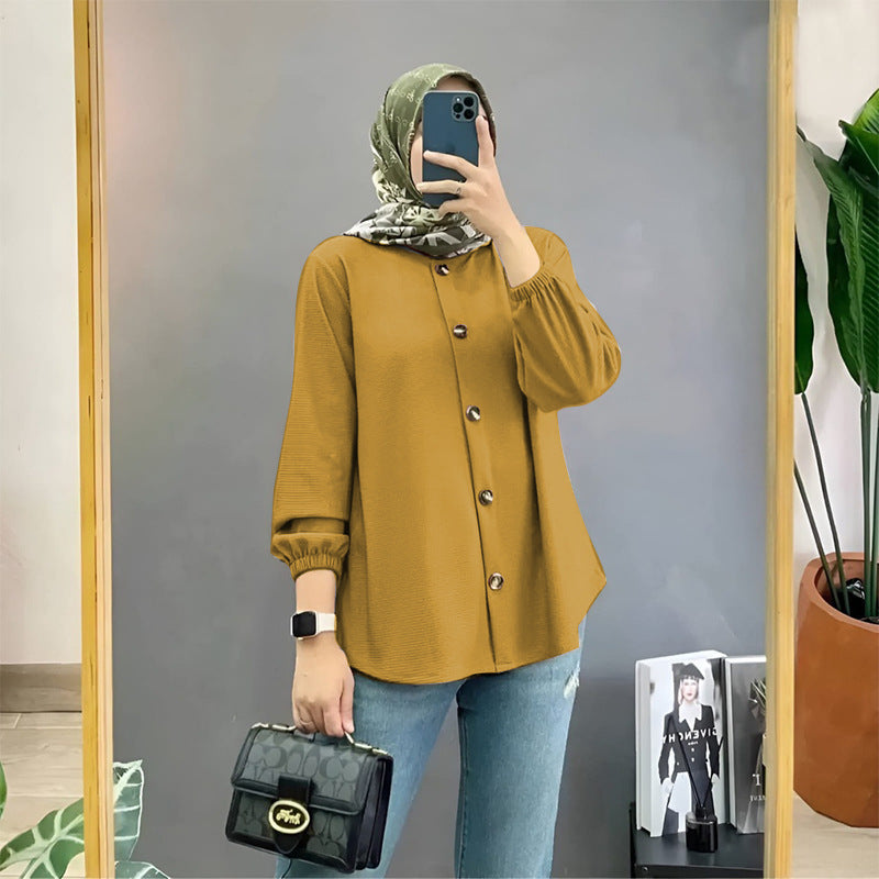 Chemise Zina – Tissu Ice Silk Plissé et Une Coupe Ample