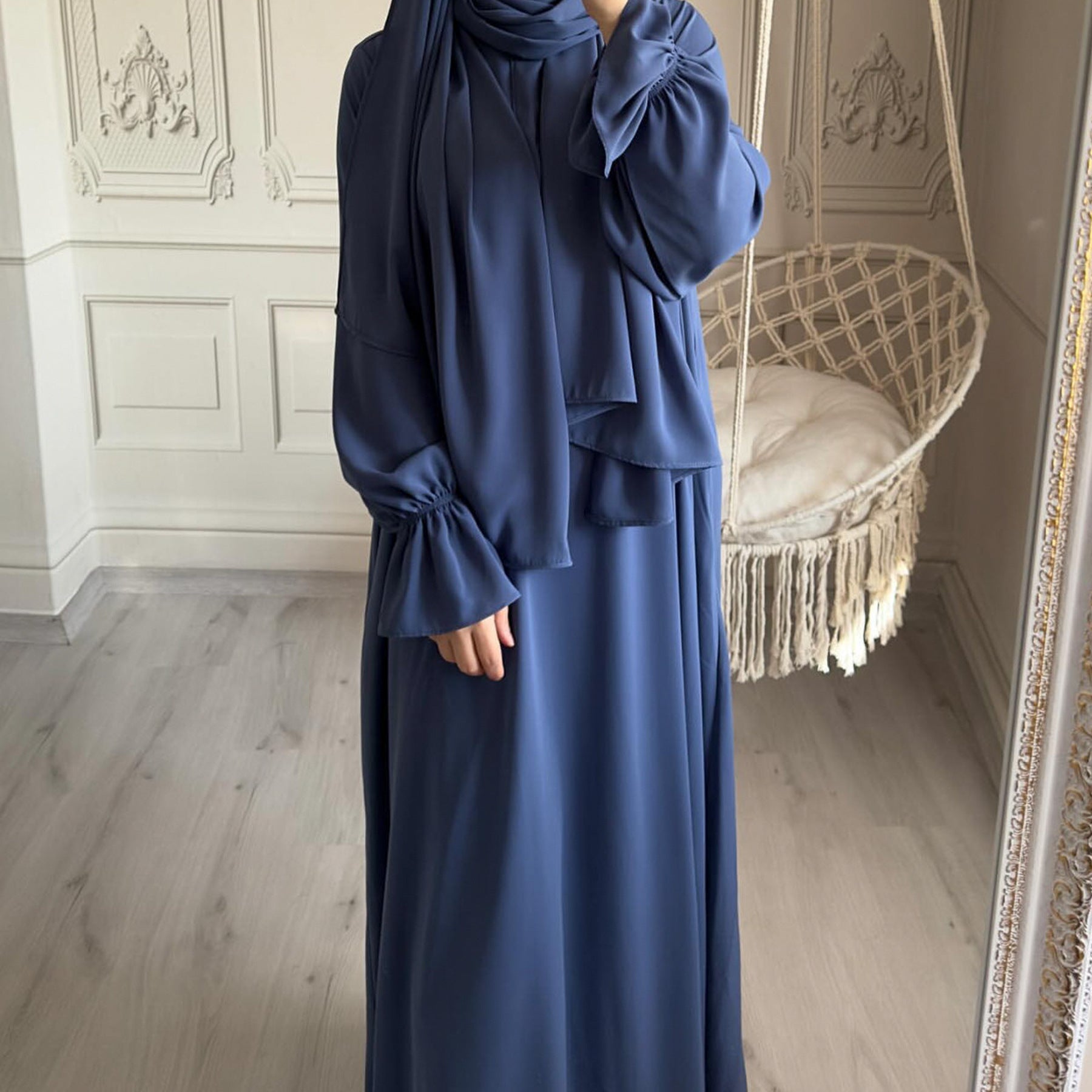 Jilbab de Prière Long Une Pièce avec Khimar Intégré – Idéal Ramadan & Usage Quotidien