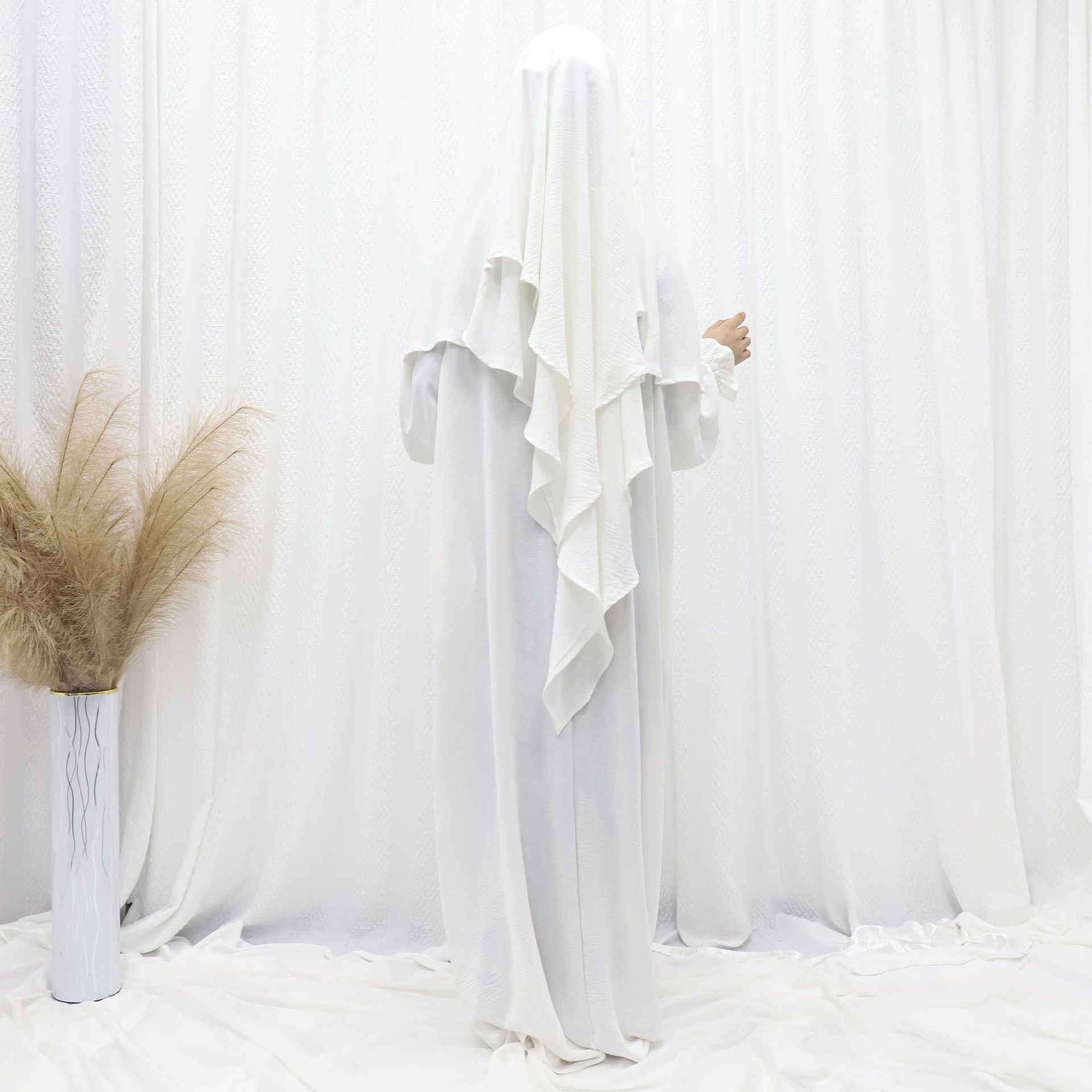 Ensemble de Prière Femme 2 Pièces – Abaya Longue & Khimar Intégré, Coupe Ample Modeste