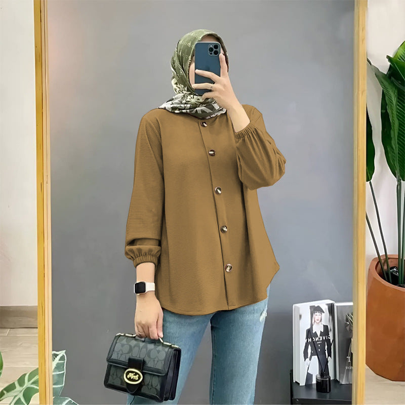 Chemise Zina – Tissu Ice Silk Plissé et Une Coupe Ample