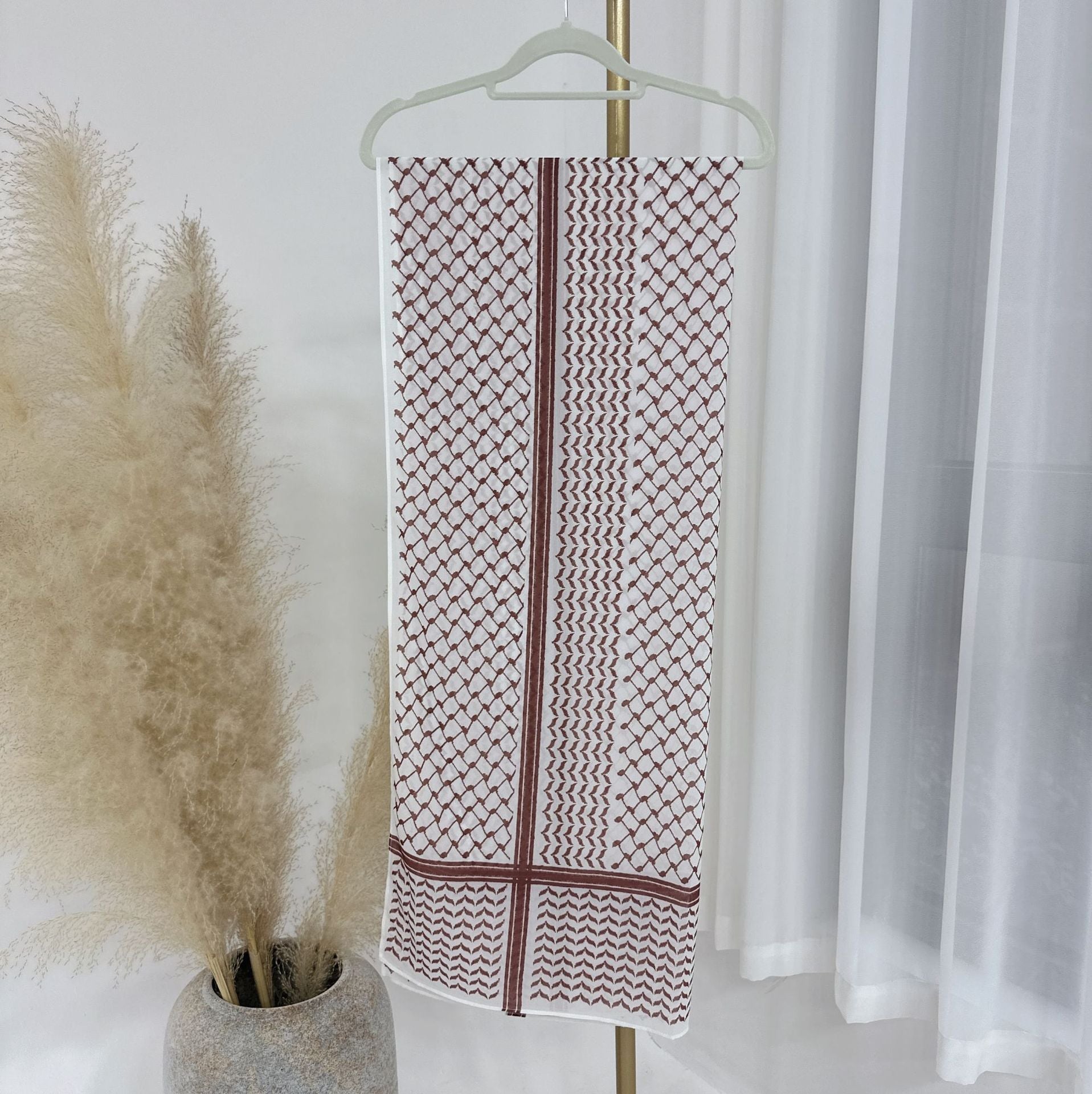 Hijab Keffieh en Mousseline Imprimée – Voile Léger Style Turc Élégant