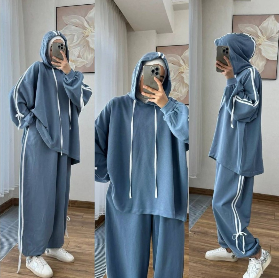 Ensemble de sport Lina | Survêtement Femme Wide Leg & Sweat à Capuche