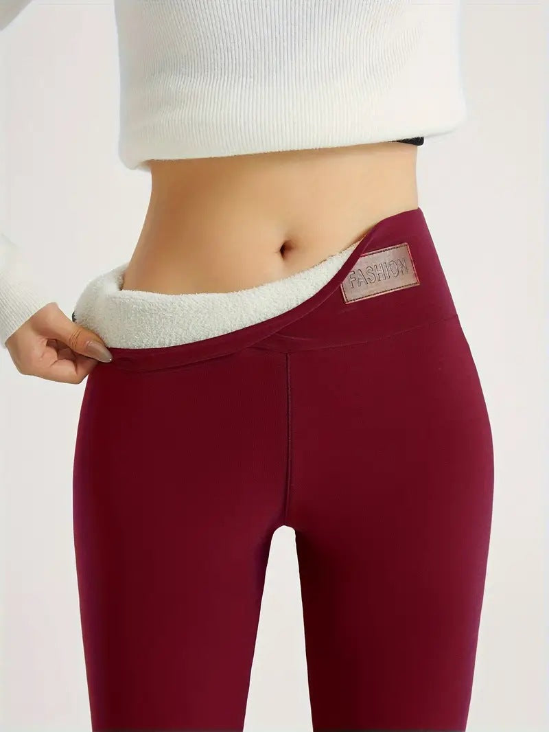 Legging d’Hiver Femme Doublé Polaire – Taille Haute Thermique