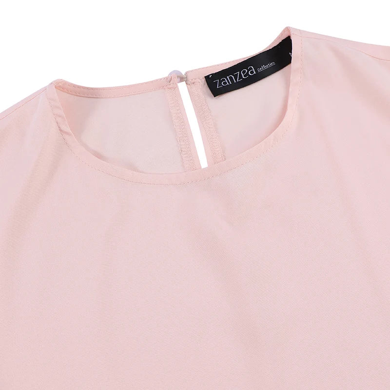 Abaya Zanzea | Robe Fluide, 2 pièces En Mousseline Avec Manche Longue - élégante spéciale Ramadan & Aïd