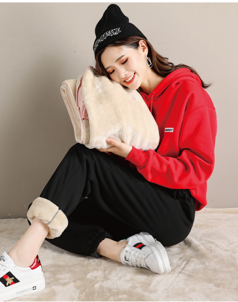 Pantalon Harem Femme Hiver – Ample et Chaud en Polaire d’Agneau