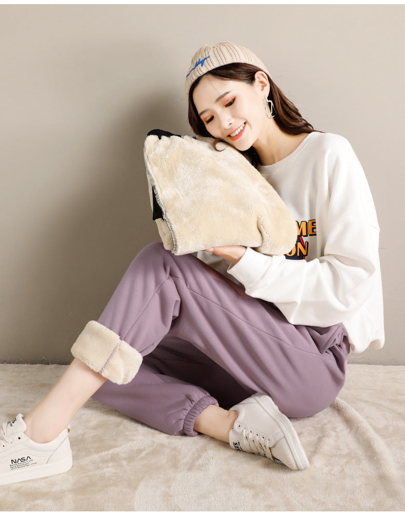 Pantalon Harem Femme Hiver – Ample et Chaud en Polaire d’Agneau