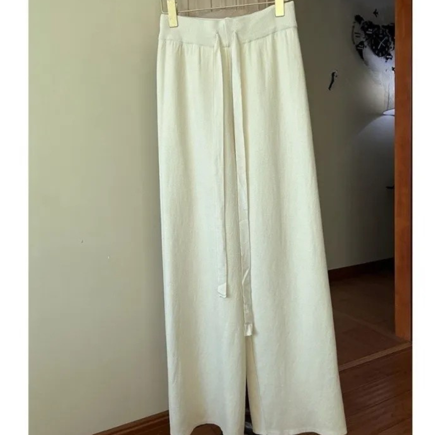 Pantalon Large Tricoté Doublé Polaire – Taille Haute Confort Hiver Canada