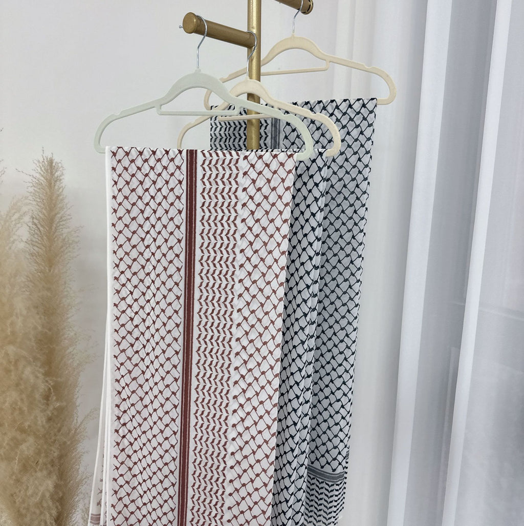 Hijab Keffieh en Mousseline Imprimée – Voile Léger Style Turc Élégant