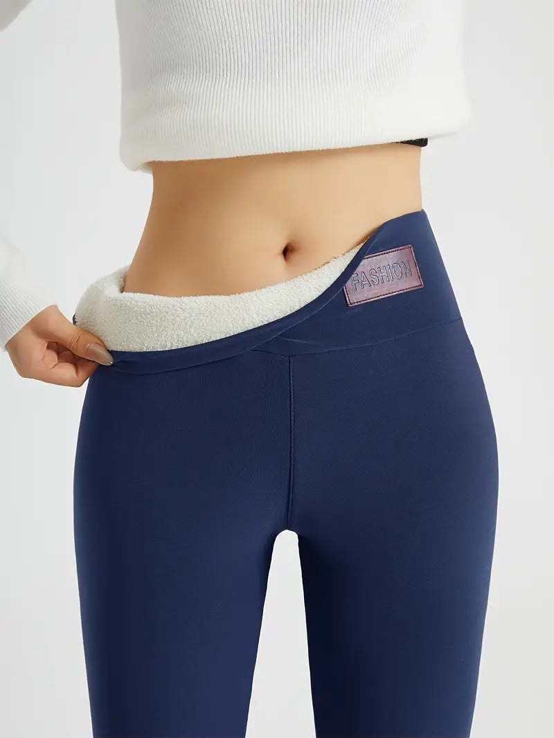Legging d’Hiver Femme Doublé Polaire – Taille Haute Thermique
