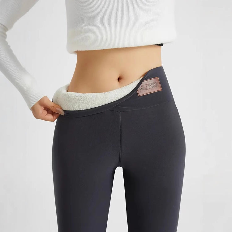 Legging Polaire Femme Hiver - Taille Haute Ventre Plat - Doublure Chaude Yoga Sport Confortable - 8