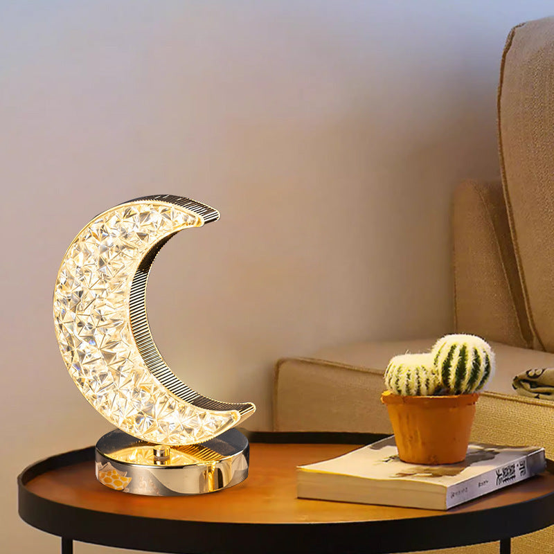 Lampe de Table LED Étoile & Lune Rechargeable – Design Luxe pour le Ramadan ou l'Aïd
