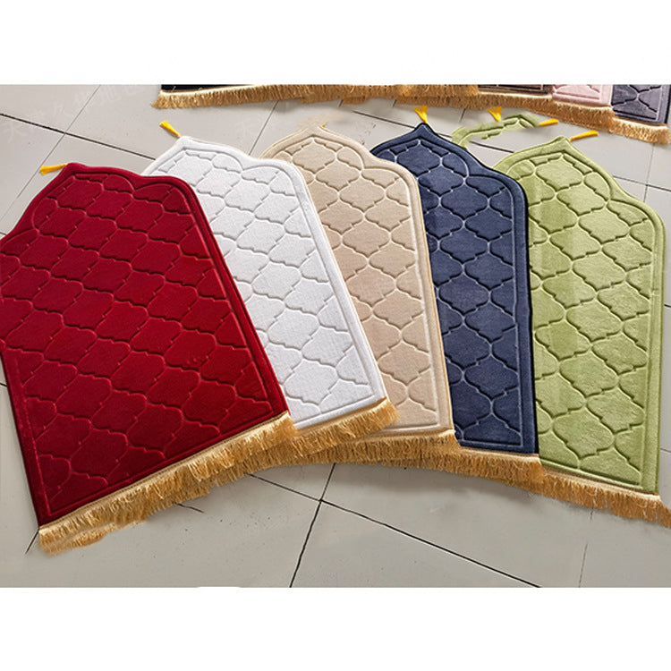 Tapis de Prière Épais en Flanelle – Confort Doux et Antidérapan