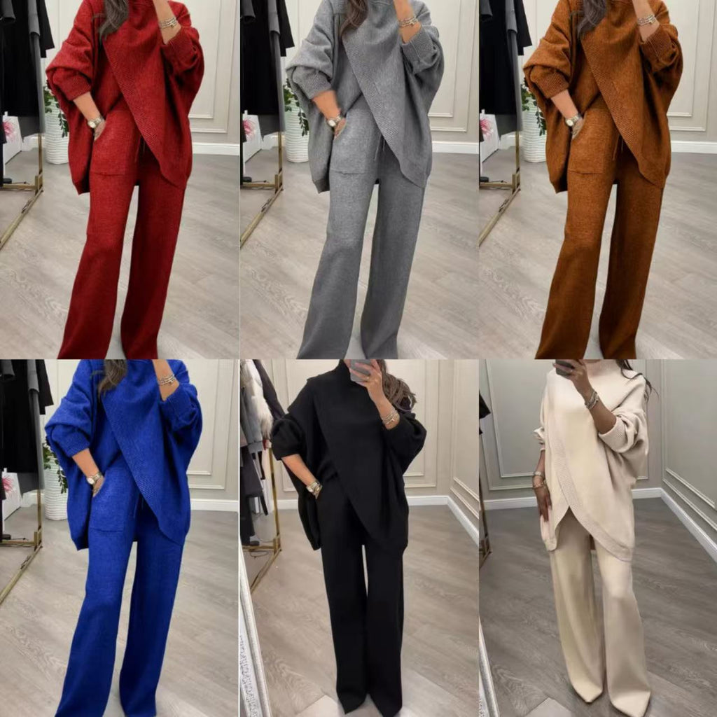 Ensemble tricot Mina | Deux pièces femme – V-neck chic et coupe slim