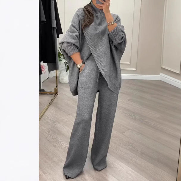 Ensemble tricot Mina | Deux pièces femme – V-neck chic et coupe slim