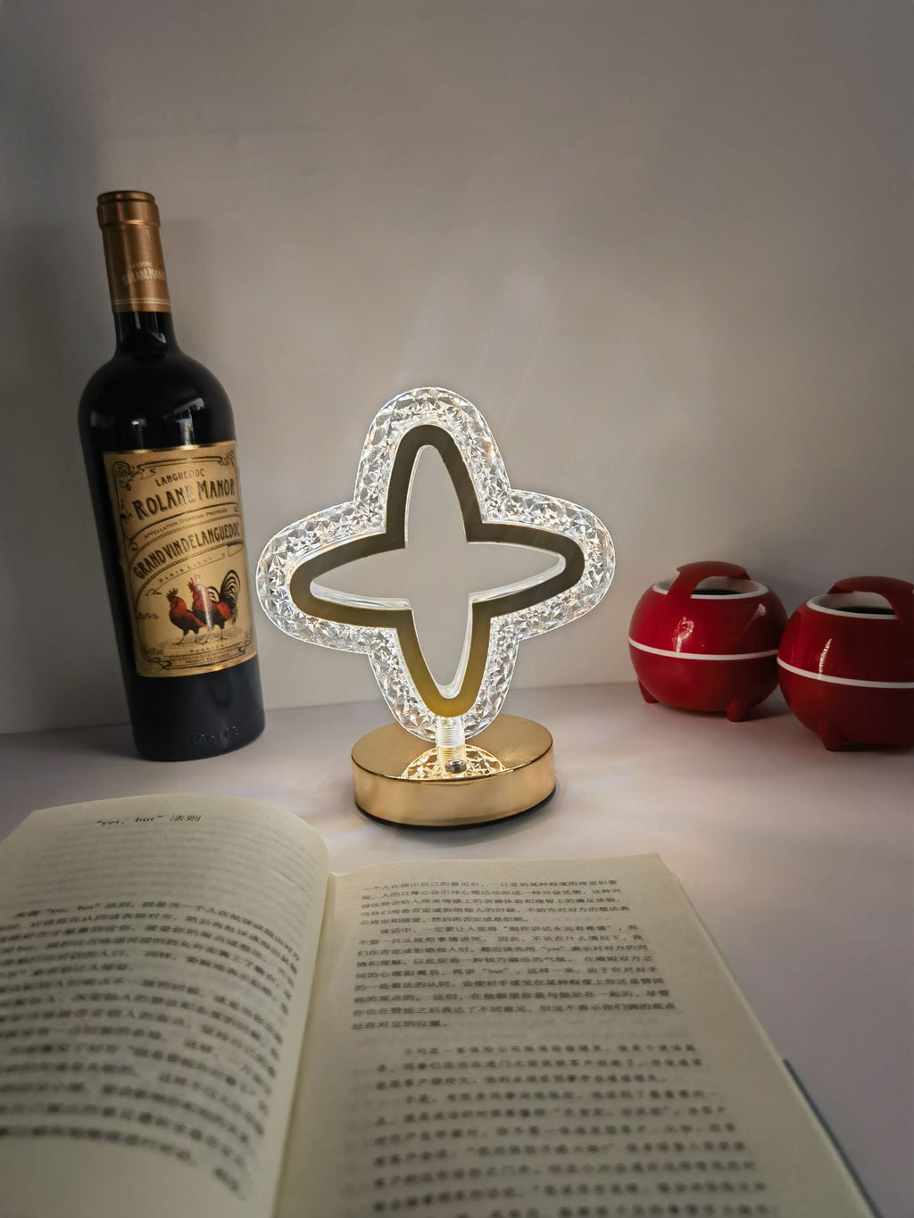 Lampe de Table LED Étoile & Lune Rechargeable – Design Luxe pour le Ramadan ou l'Aïd