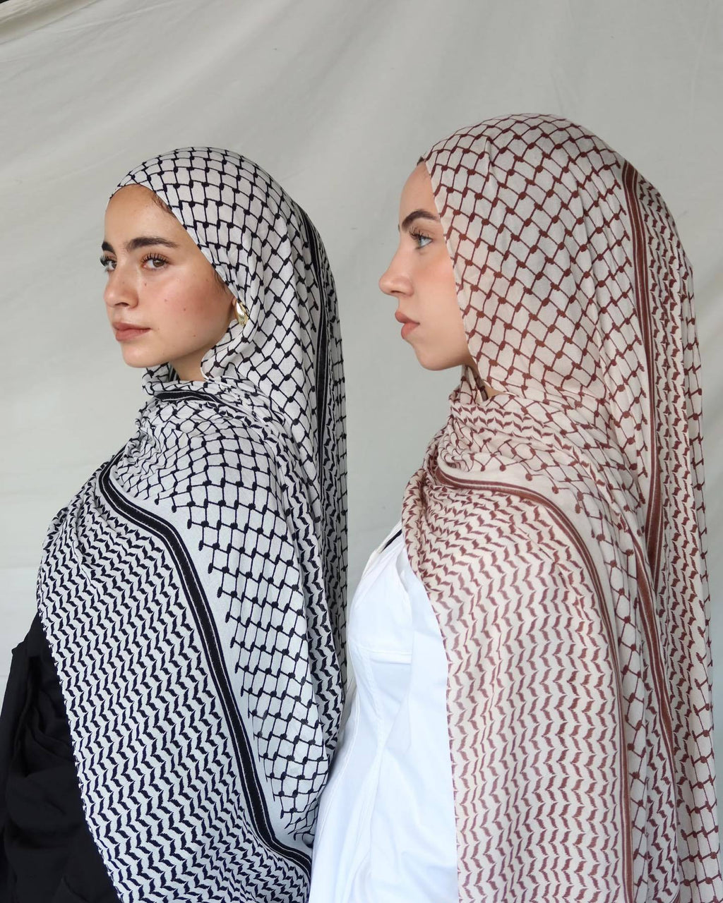 Hijab Keffieh en Mousseline Imprimée – Voile Léger Style Turc Élégant