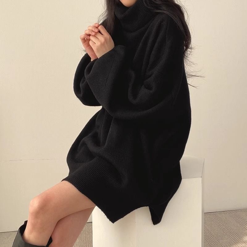 Pull Oversize Samira – Col Roulé Chaud et Élégant en Maille Douce