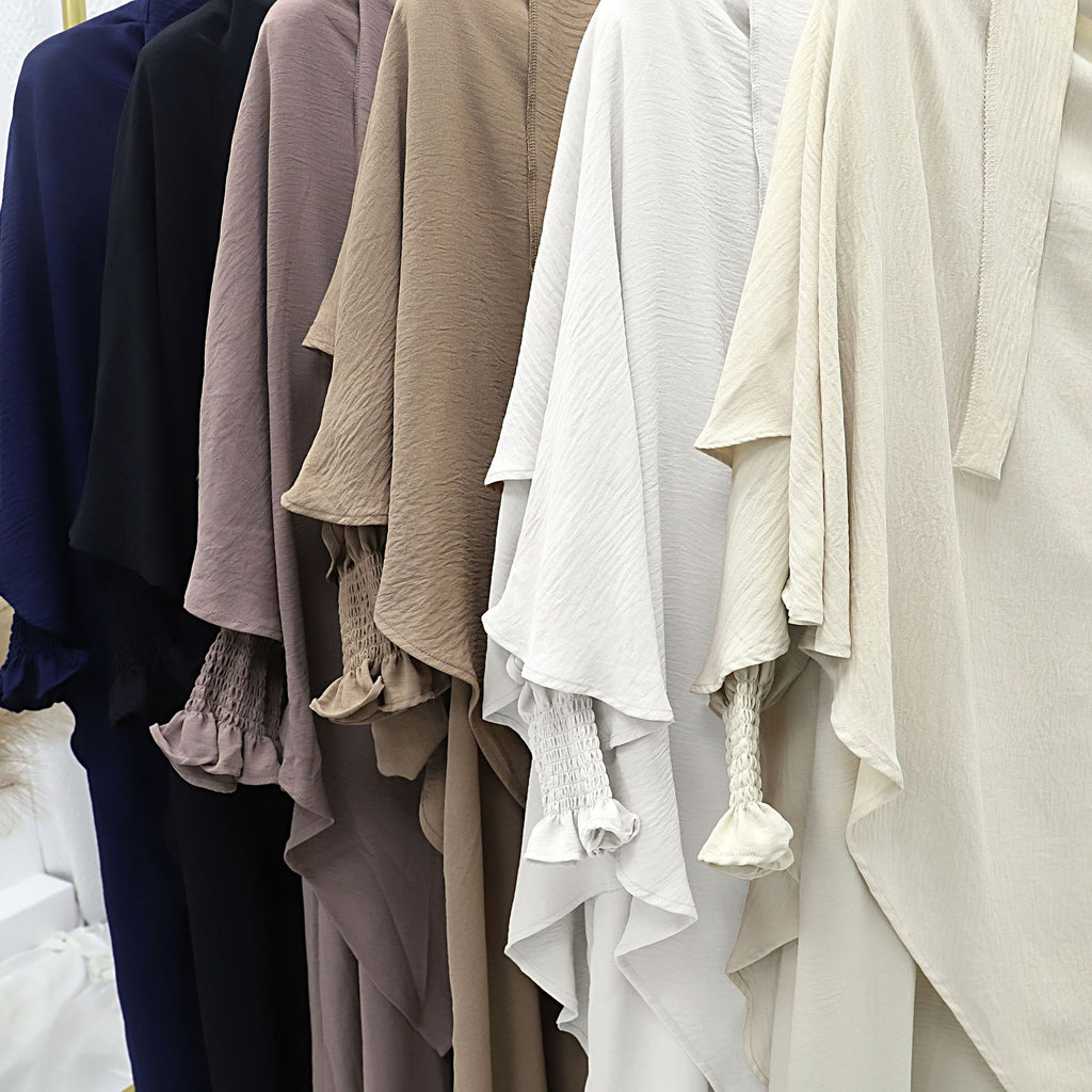 Ensemble de Prière Femme 2 Pièces – Abaya Longue & Khimar Intégré, Coupe Ample Modeste