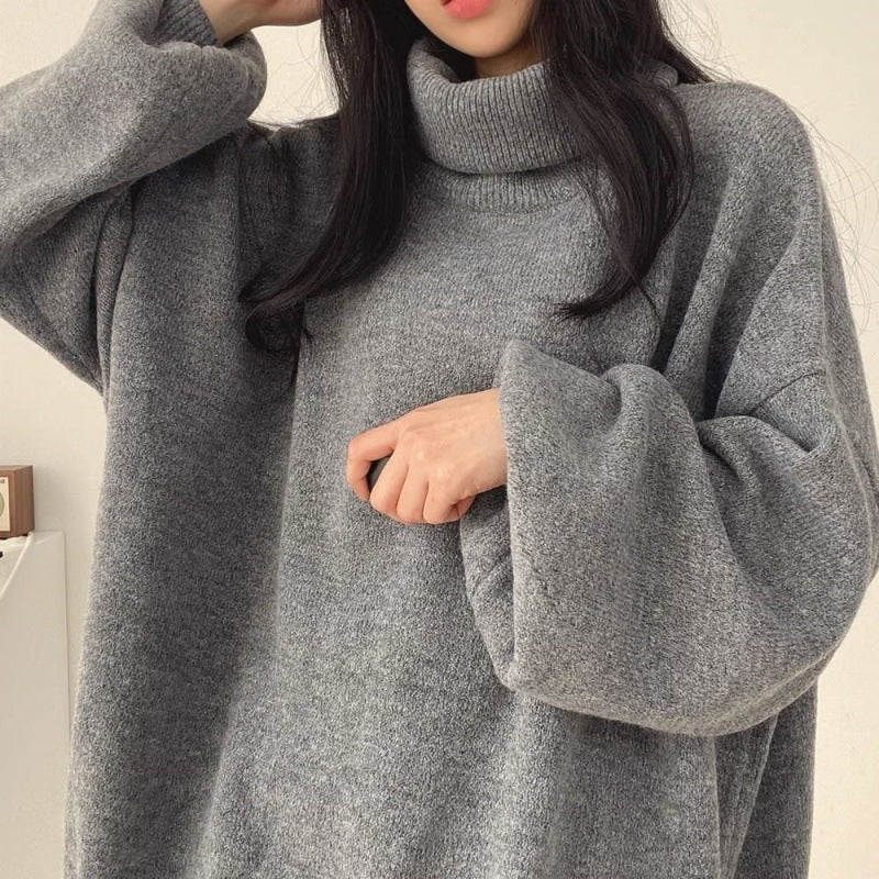 Pull Oversize Samira – Col Roulé Chaud et Élégant en Maille Douce